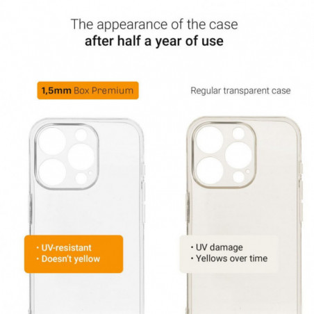 Kryt 1,5mm Box Premium na Apple iPhone 16 Plus Transparentný