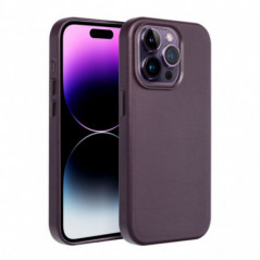 Kryt Leather Mag Cover na Apple iPhone 16 Elegant  MagSAFE  Tmavo fialový (violet)