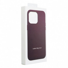 Kryt Leather Mag Cover na Apple iPhone 16 Plus Elegant  MagSAFE  Tmavo fialový (violet)