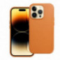 Kryt Leather Mag Cover na Apple iPhone 16 Pro Max Elegant  MagSAFE  Oranžový