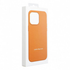 Kryt Leather Mag Cover na Apple iPhone 16 Pro Max Elegant  MagSAFE  Oranžový