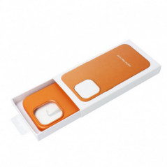 Kryt Leather Mag Cover na Apple iPhone 16 Pro Max Elegant  MagSAFE  Oranžový