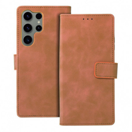 Peňaženkové puzdro TENDER Book na Samsung Galaxy S23 Ultra 5G Hnedý