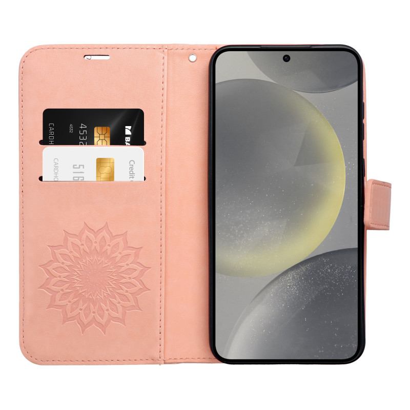 Peňaženkové puzdro MEZZO Book na Apple iPhone 16 Pro Max Svetlo broskyňový