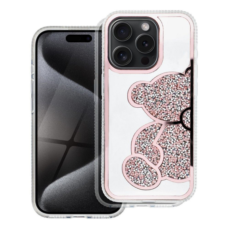 Kryt Teddy bear na Apple iPhone 15 Pro Max Ružový