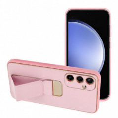 Kryt LEATHER Case Kickstand na Samsung Galaxy S24 FE Ružový