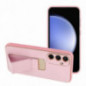 Kryt LEATHER Case Kickstand na Samsung Galaxy S24 FE Ružový
