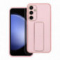 Kryt LEATHER Case Kickstand na Samsung Galaxy S24 FE Ružový