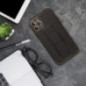 Kryt LEATHER Case Kickstand na Samsung Galaxy S24 FE Čierny