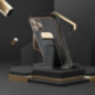 Kryt LEATHER Case Kickstand na Samsung Galaxy S24 FE Čierny