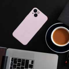 Kryt Silicone Mag Cover na Apple iPhone 16 Plus MagSAFE  Ružový
