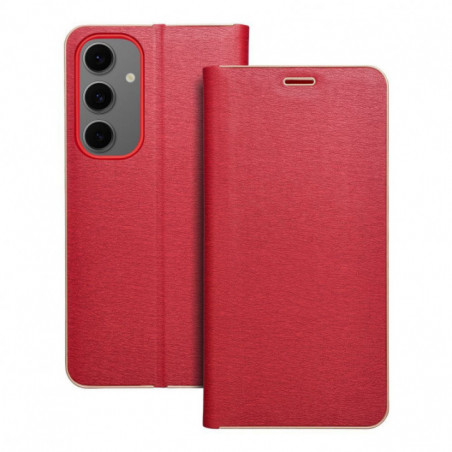 Peňaženkové puzdro LUNA Book Gold na Samsung Galaxy S24 FE Elegant Červený