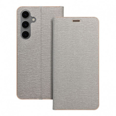 Peňaženkové puzdro LUNA Book Gold na Samsung Galaxy S24 FE Elegant Strieborný