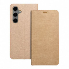 Peňaženkové puzdro LUNA Book Gold na Samsung Galaxy S24 FE Elegant Zlatý