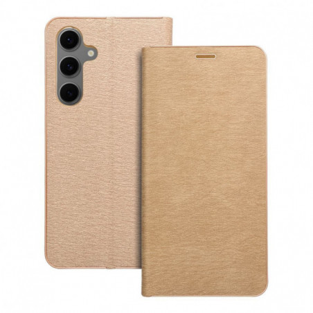 Peňaženkové puzdro LUNA Book Gold na Samsung Galaxy S24 FE Elegant Zlatý