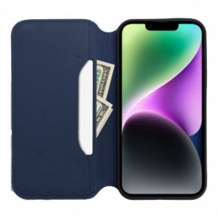 Peňaženkové puzdro Dual Pocket book na Samsung Galaxy S24 FE Tmavší modrý
