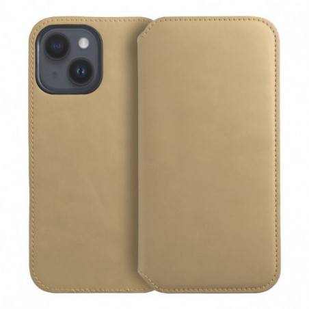 Peňaženkové puzdro Dual Pocket book na Samsung Galaxy S24 FE Zlatý