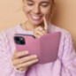 Peňaženkové puzdro Dual Pocket book na Samsung Galaxy S24 FE Svetlo ružový