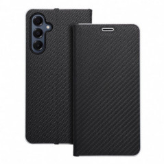 Peňaženkové puzdro LUNA Book Carbon na Samsung Galaxy A16 Uhlíkové vlákno, Elegant  Čierny