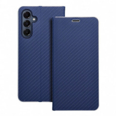 Peňaženkové puzdro LUNA Book Carbon na Samsung Galaxy A16 Uhlíkové vlákno, Elegant  Modrý