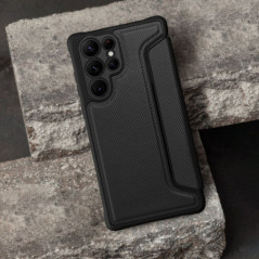 Peňaženkové puzdro Razor Book na Samsung Galaxy A16 Uhlíkové vlákno, Karbónový vzor  Čierny
