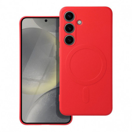 Kryt Silicone Mag Cover na Samsung Galaxy S25 Plus MagSAFE Červený