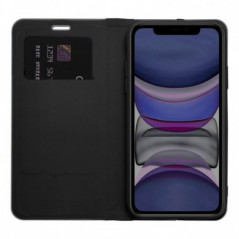 Peňaženkové puzdro LUNA Book Carbon na Apple iPhone 16 Plus Uhlíkové vlákno, Elegant  Čierny