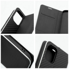 Peňaženkové puzdro LUNA Book Carbon na Apple iPhone 16 Pro Max Uhlíkové vlákno, Elegant  Čierny