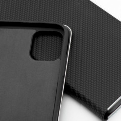Peňaženkové puzdro LUNA Book Carbon na Apple iPhone 16 Pro Max Uhlíkové vlákno, Elegant  Čierny