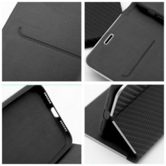 Peňaženkové puzdro LUNA Book Carbon na Apple iPhone 16 Pro Max Uhlíkové vlákno, Elegant  Čierny