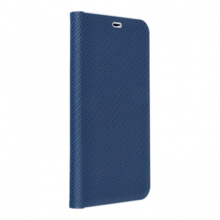 Peňaženkové puzdro LUNA Book Carbon na Apple iPhone 16 Pro Max Uhlíkové vlákno, Elegant Modrý