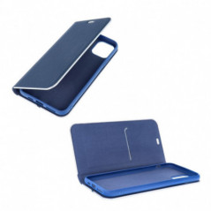 Peňaženkové puzdro LUNA Book Carbon na Apple iPhone 16 Pro Max Uhlíkové vlákno, Elegant  Modrý
