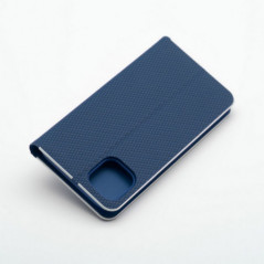 Peňaženkové puzdro LUNA Book Carbon na Apple iPhone 16 Pro Max Uhlíkové vlákno, Elegant  Modrý