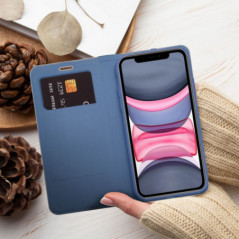 Peňaženkové puzdro LUNA Book Carbon na Apple iPhone 16 Pro Max Uhlíkové vlákno, Elegant  Modrý