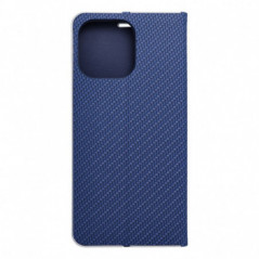 Peňaženkové puzdro LUNA Book Carbon na Apple iPhone 16 Pro Max Uhlíkové vlákno, Elegant  Modrý