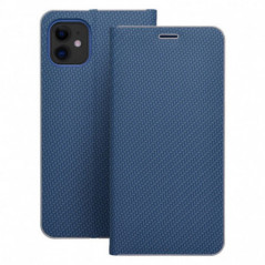 Peňaženkové puzdro LUNA Book Carbon na Apple iPhone 16 Pro Max Uhlíkové vlákno, Elegant  Modrý