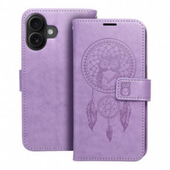 Peňaženkové puzdro MEZZO Book na Apple iPhone 16 Lapač snov  Fialový (Purple)