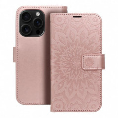 Peňaženkové puzdro MEZZO Book na Apple iPhone 16 Pro Mandala  Ružovo-zlatý