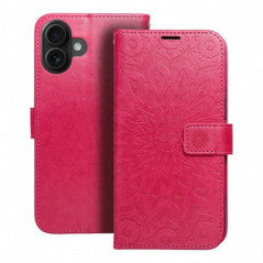 Peňaženkové puzdro MEZZO Book na Apple iPhone 16 Plus Mandala  Purpurový