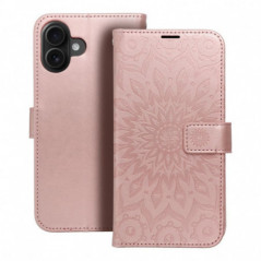 Peňaženkové puzdro MEZZO Book na Apple iPhone 16 Plus Mandala  Ružovo-zlatý