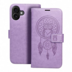 Peňaženkové puzdro MEZZO Book na Apple iPhone 16 Plus Lapač snov  Fialový (Purple)