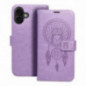 Peňaženkové puzdro MEZZO Book na Apple iPhone 16 Plus Lapač snov  Fialový (Purple)