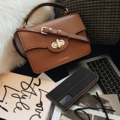 Peňaženkové puzdro Leather case SMART PRO na Apple iPhone 16 Plus Elegant  Čierny