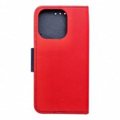 Peňaženkový obal Fancy Book na Apple iPhone 16 Pro Červený / Námornícka modrá