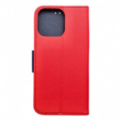 Peňaženkový obal Fancy Book na Apple iPhone 16 Pro Max Červený / Námornícka modrá