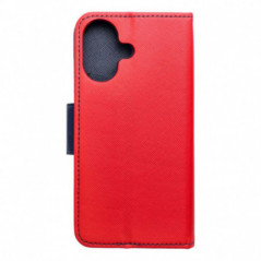 Peňaženkový obal Fancy Book na Apple iPhone 16 Červený / Námornícka modrá