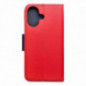 Peňaženkový obal Fancy Book na Apple iPhone 16 Červený / Námornícka modrá