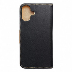 Peňaženkový obal Fancy Book na Apple iPhone 16 Plus Čierny
