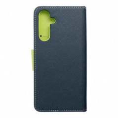 Peňaženkový obal Fancy Book na Samsung Galaxy A16 Námornícka modrá / Limetkovo zelený
