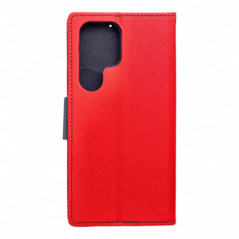 Peňaženkový obal Fancy Book na Samsung Galaxy S25 Ultra Červený / Námornícka modrá
